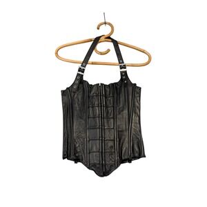 Allure Lingerie | Leather Halter Corset Top Size S